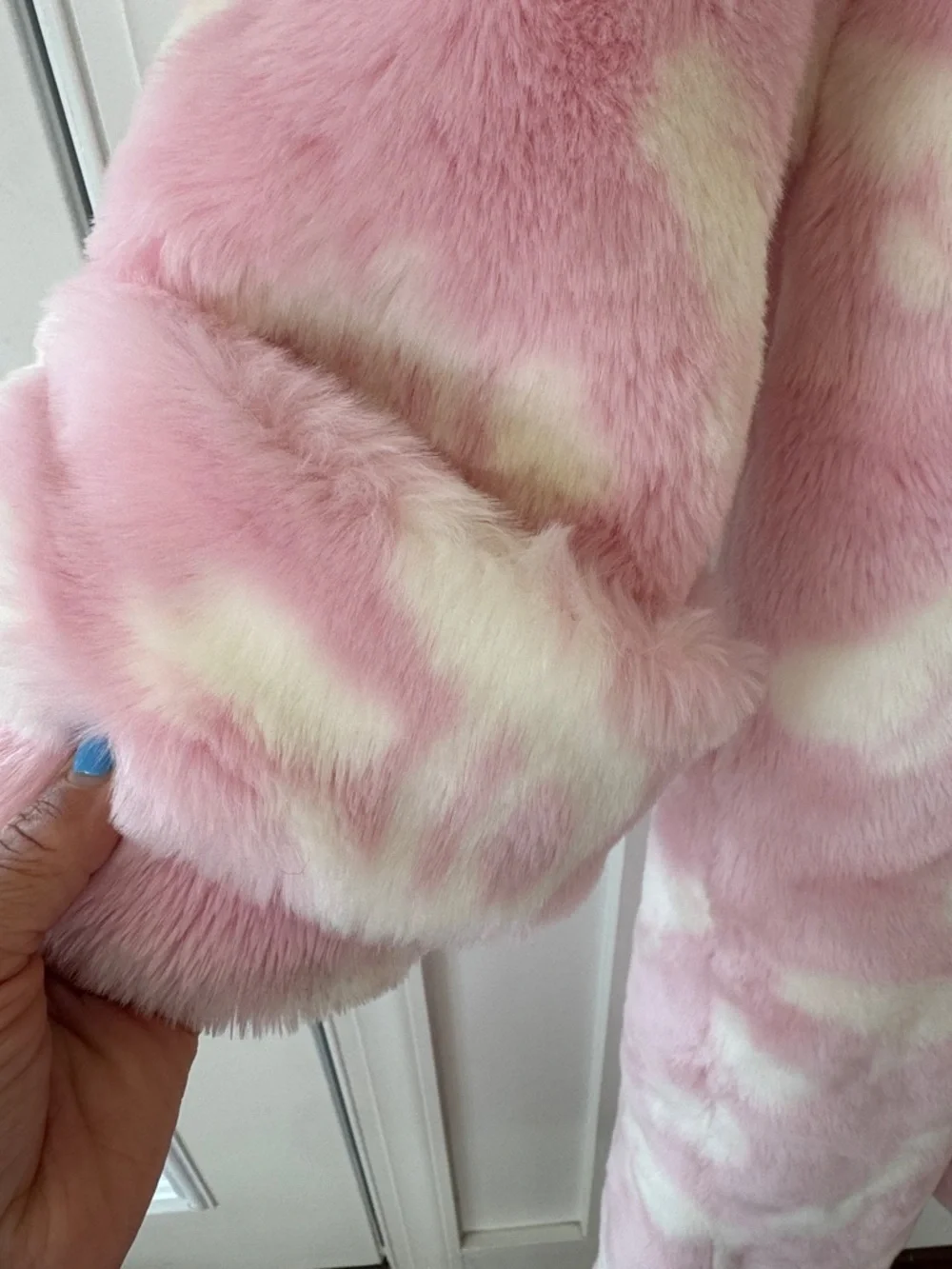 NWT Namilia PINK DICK DOLLAR FAUX FUR COAT Size S